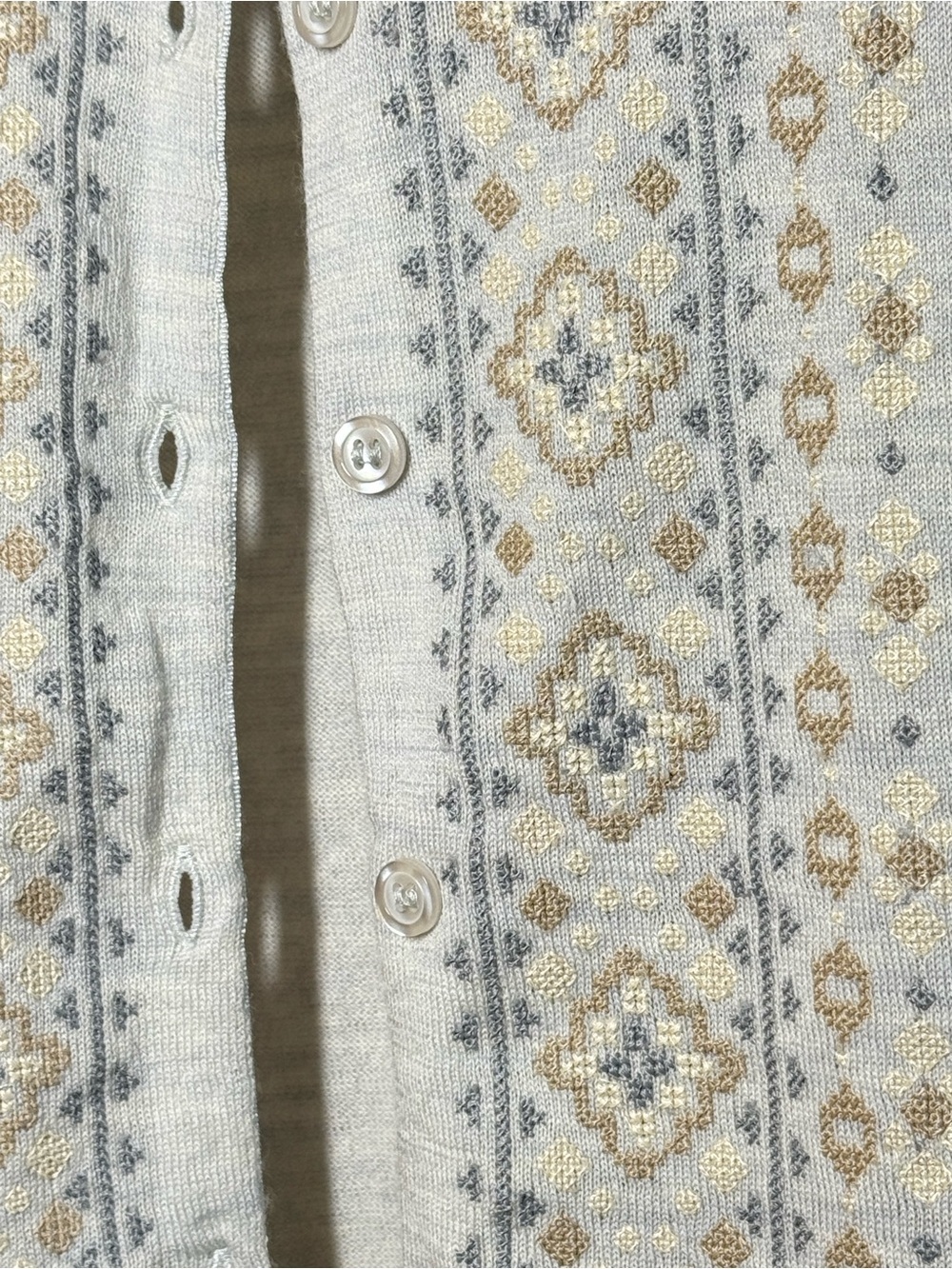 Garnet Hill 100% Merino Wool Embroidered Cardigan Sweater L - Picture 5 of 10